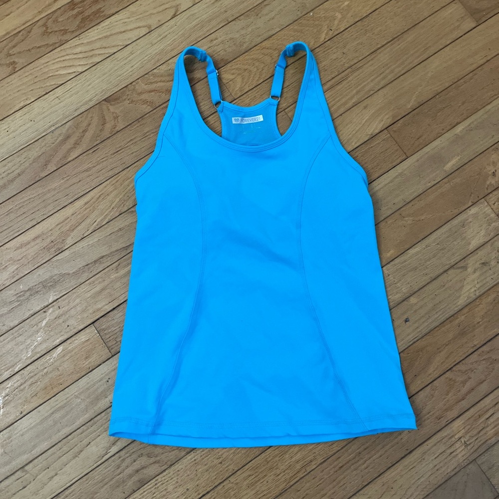 NWT Blue Women's Tank Top with Built In Sports Bra